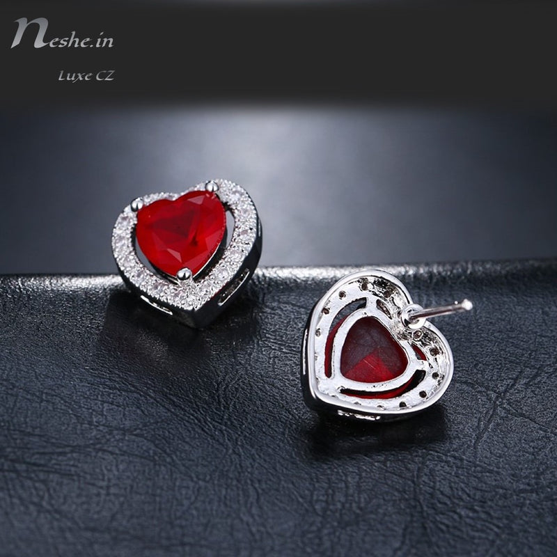 Party Color Coated Ladies Red Heart Shape Resin Earring at Rs 80/pair in  Sambhal